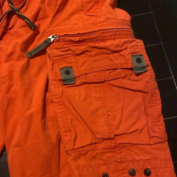 Abercrombie & Fitch Y2K men’s orange cargo shorts, waist 36 - Picture 4 of 9